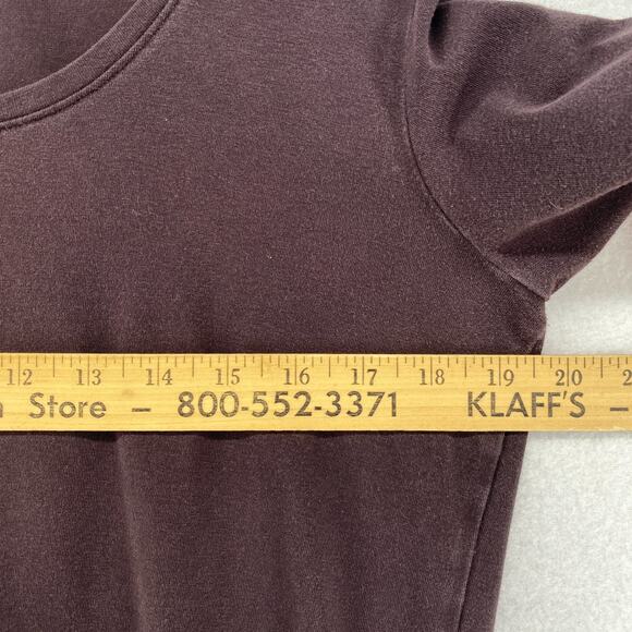 EILEEN FISHER Top M Stretch Organic Cotton Jersey 3/4 Sleeve Brown USA - Picture 8 of 10